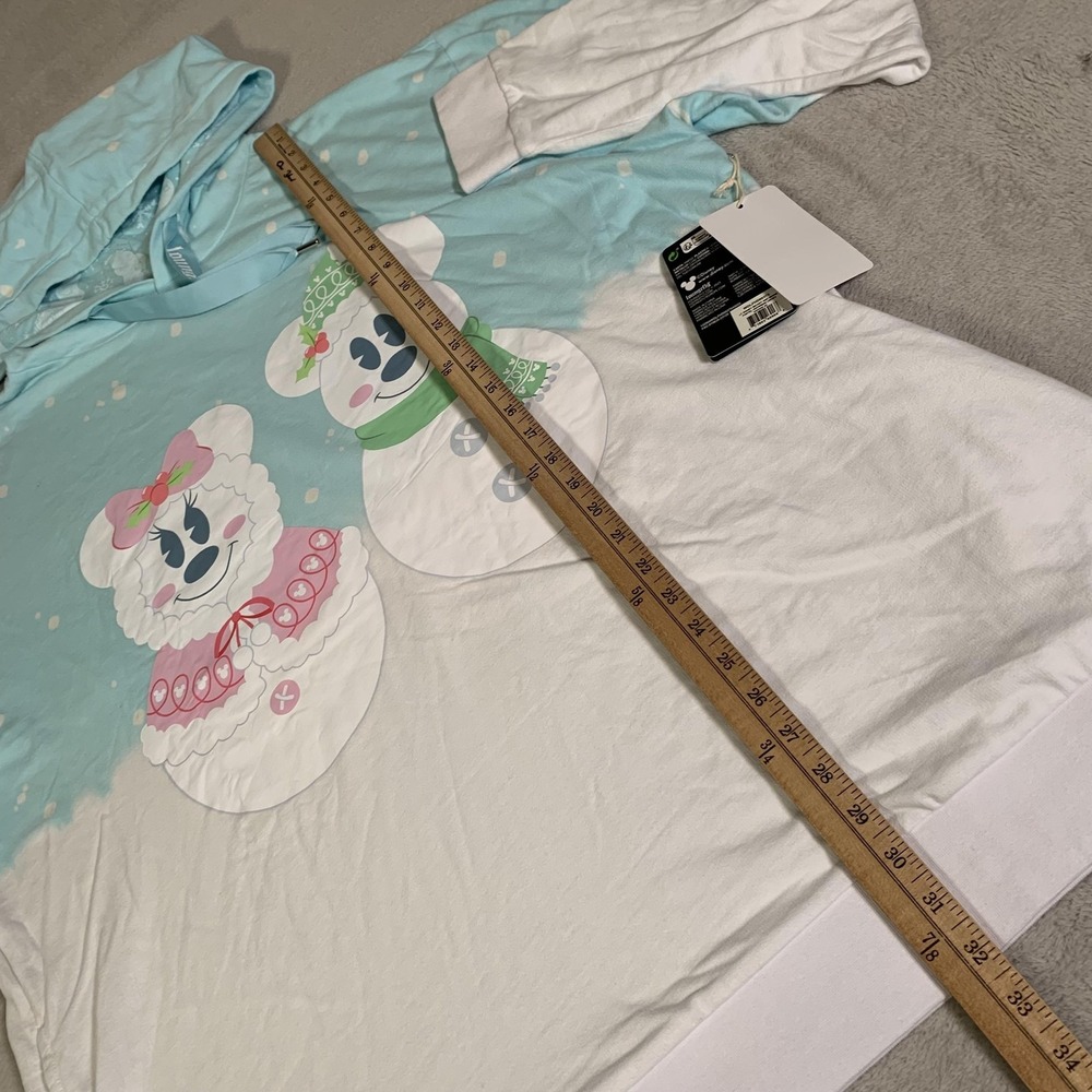 Loungefly Hoodie Womens 2X Blue Mickey Minnie Daisy Donald Snowman Holiday NEW - Picture 8 of 16